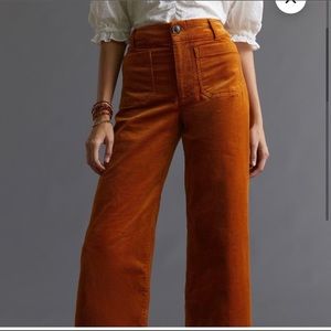 Anthropologie Maeve Colette Wide Leg Cropped Cords